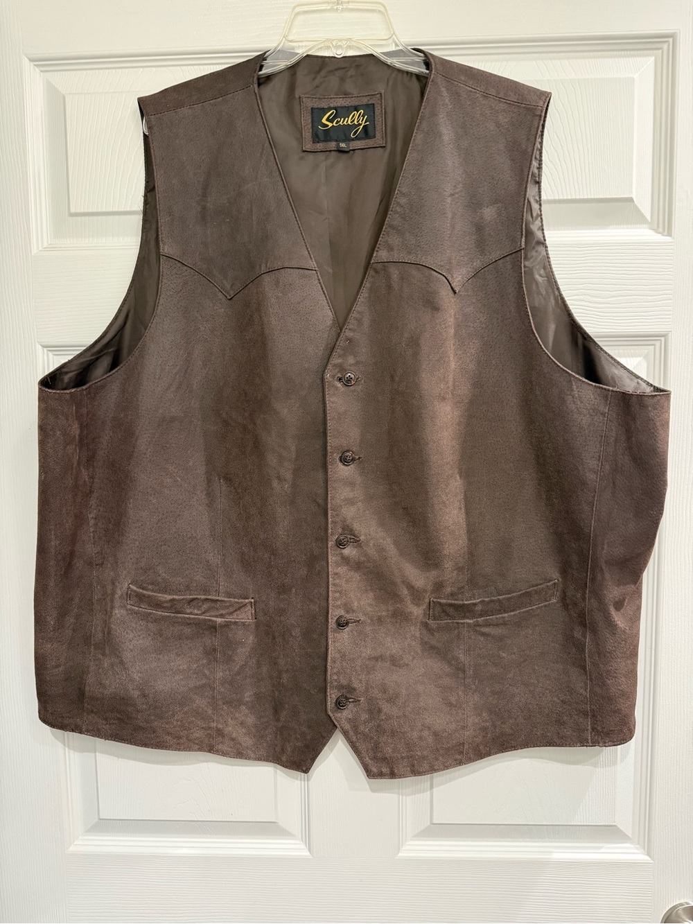Scully Western Brown suede leather vest Men’s 56L Big & Tall Cowboy